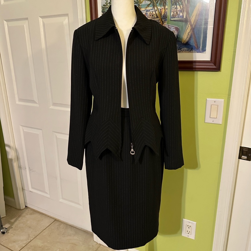 Vintage Joseph Ribkoff Pin Stripe Skirt and Matching Jacket - Picture 6 of 14